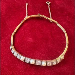 Antic Bracelet Diamond And Pearl