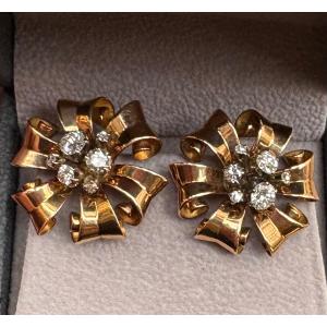Antic Gold And Diamonds Earrings 