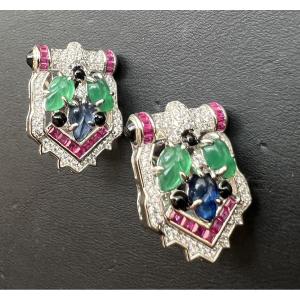 Silver "tuttifrutti" Earrings 