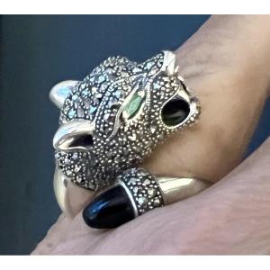 Silver Panther Ring