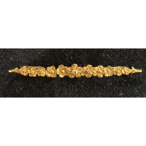18k Gold “art Nouveau” Barrette Brooch