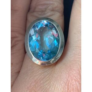 Silver Blue Topaz Ring