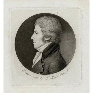 Charles B. J. Févret De Saint-mémin, Portrait Of A Man, Engrav. Physionotrace. Philadelphie.