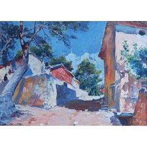 Village In Provence, Joseph Milon, Provençal School.