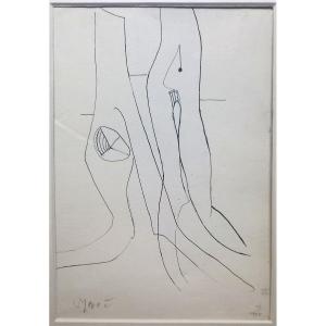 Pen Drawing Iv. Slavko Kopač. Art Brut. Croatia.