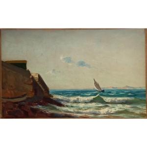 Sailboat In The Mediterranean. François Gautier.