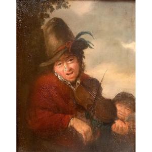 Violin Player. 19th Century Flemish School.