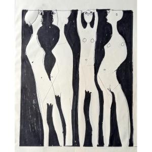 Four Women. Slavko Kopač. Art Brut. Croatia.