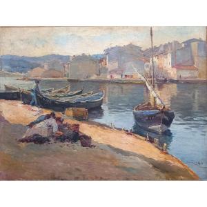 Sea Urchin Trillers At The Port Of Martigues. édouard Ducros. 1912.