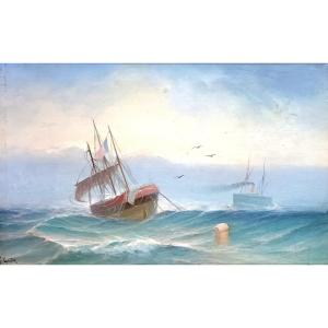 Boats After The Storm. François Gautier. 