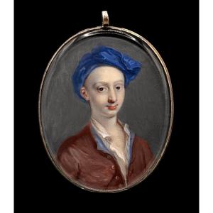 Watercolor On Ivory From The 18th Century Attributed To Christian Richter (1678-1732)