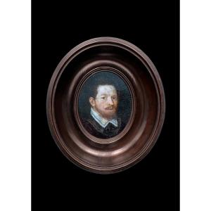 17th Century English School Oil On Wood Panel By Sir Francis Drake (1540-1596)