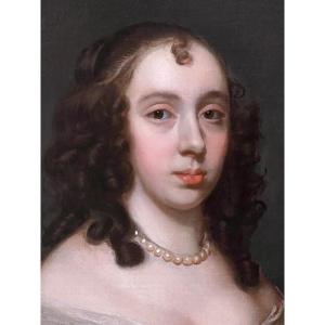 17th Century English Portrait Of A Noblewoman Circa 1655 - By John Hayls (1600-1679)
