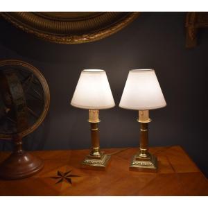 Pair Of Candlestick Lamps