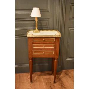 Louis XVI Style Mahogany Bedside Table
