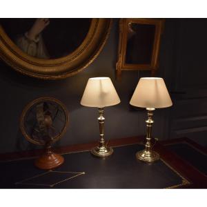 Pair Of Bronze Lamps