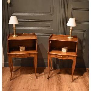 Pair Of Walnut Bedside Tables
