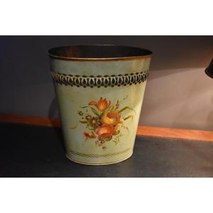 Painted Sheet Metal Wastepaper Basket