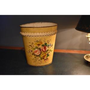 Painted Sheet Metal Wastepaper Basket