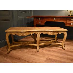 Large Louis XV Style Caned Bench