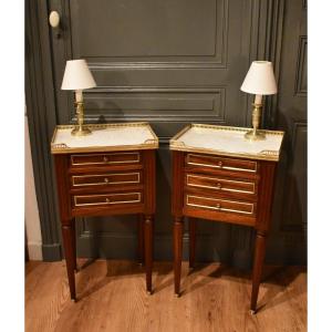Pair Of Louis XVI Style Bedside Tables