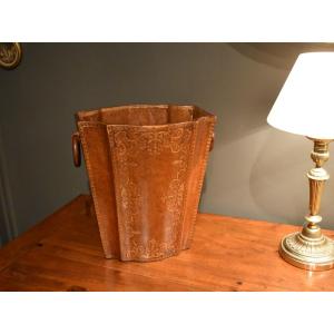 Leather Wastepaper Basket 