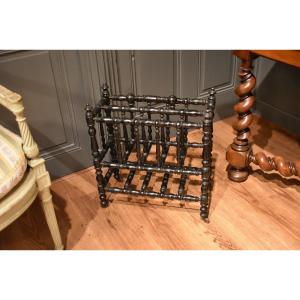 Blackened Wooden Magazine Rack