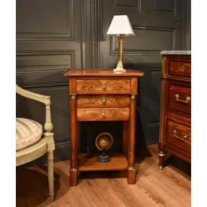 Empire Style Bedside Table In Walnut