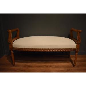 Louis XVI Style Walnut Bench