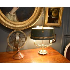 Two-light Bouillotte Lamp With Winged Swans.