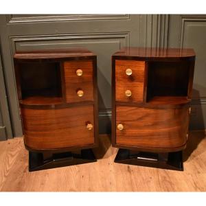 Pair Of Art Deco Bedside Tables