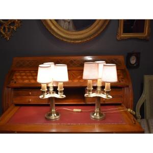 Pair Of Louis XVI Style Candlestick Lamps