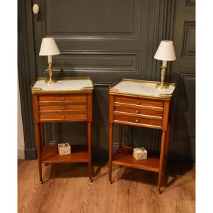 Pair Of Louis XVI Style Bedside Tables