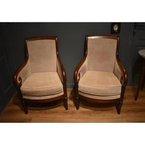 Pair Of Antique Wingback Chairs Restoration