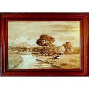 Symbolist Landscape Emile René Menard (1861-1930) 