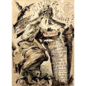 Merlin The Magician? Watercolor 1900