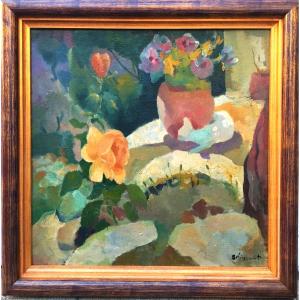 The Cat In The Garden, French School, 1940