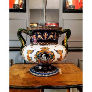 Medici Vase, Gien Earthenware, 19th Century