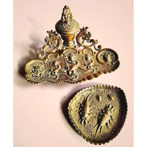 Napoleon III Gilt Bronze Inkwell