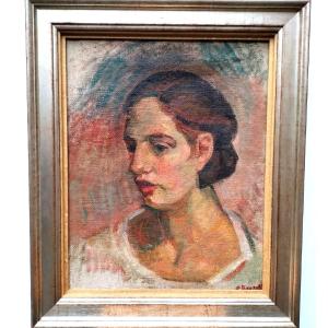 Portrait Of A Young Woman, Art Deco Style, 1930 