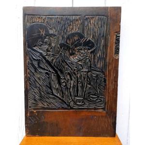 Japanese Art Deco School Engraving Matrix 1920