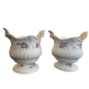 Pair Of Meissen Porcelain Planters