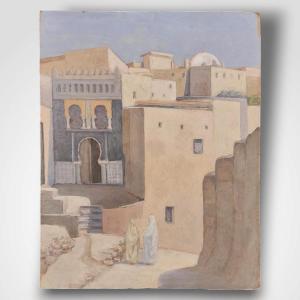 Gouache Representing A Maghreb Village