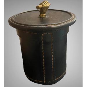 Jacques Adnet Stitched Leather Box