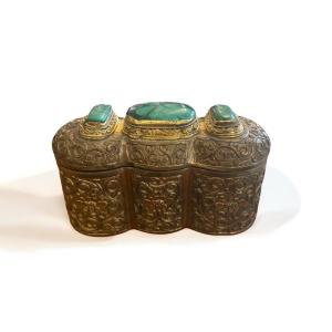 Old Chinese Belt Buckle Assembled In Inkwell