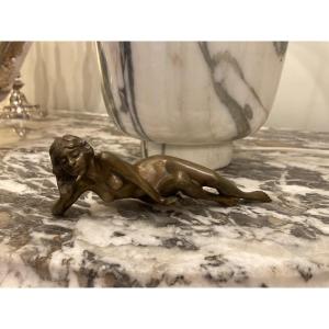 Bronze Statuette Lying Woman