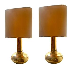 Paire De Lampes En Laiton années 70