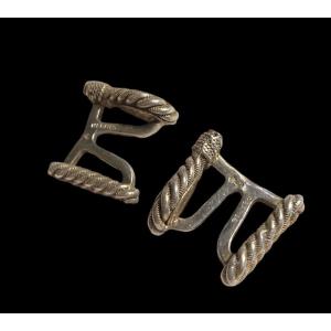 Hermès, Pair Of Cufflinks In Sterling Silver, Twentieth.