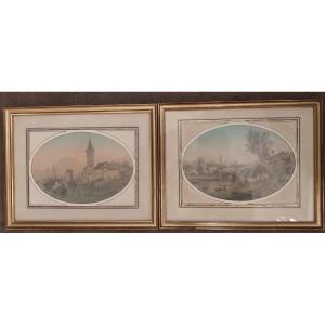 Pair Of Drawings, Nineteenth