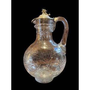Ewer In Crystal And Silver, Late 19th Century